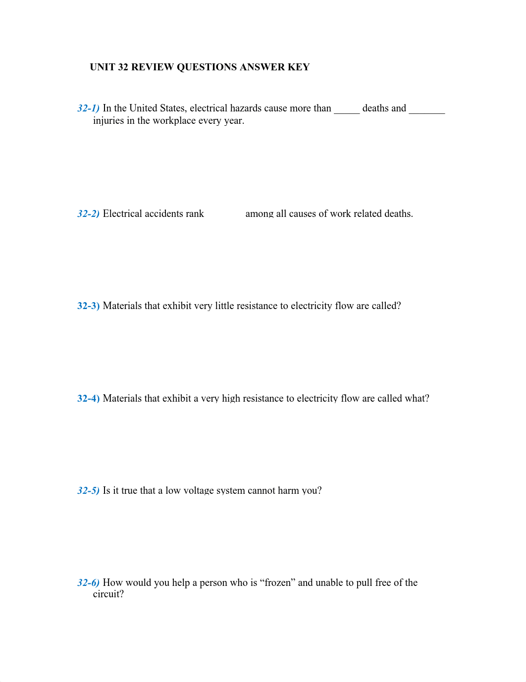 UNIT 32 REVIEW QUESTIONS ANSWER KEY_dbwk38ib4qd_page1