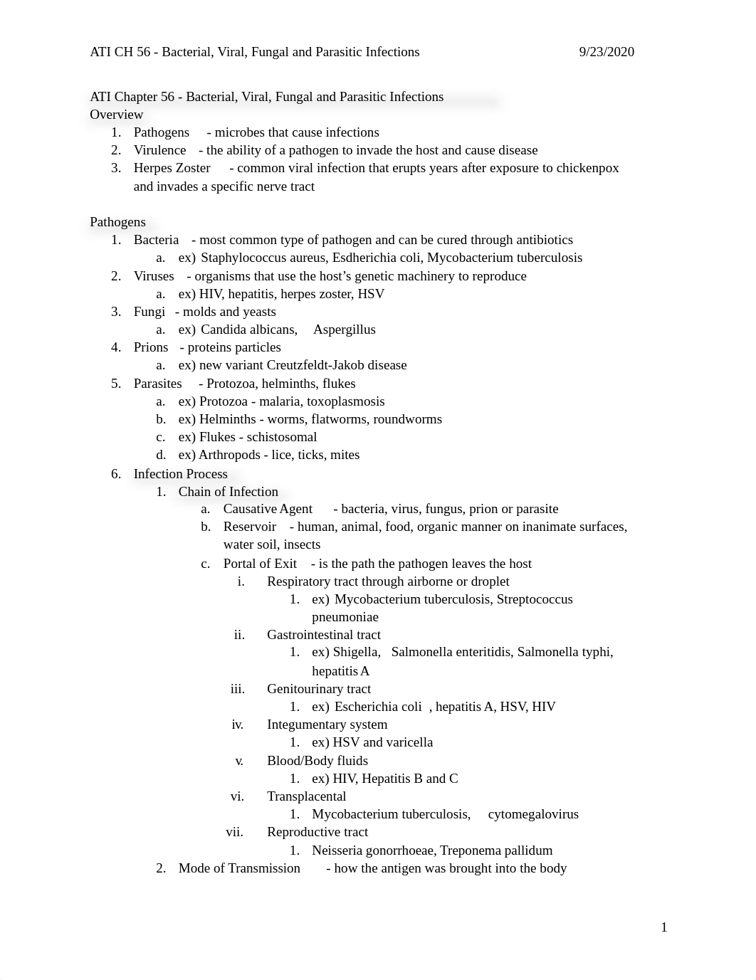 ATI CH 56 - Bacterial, Viral, Fungal and Parasitic Infections.docx_dbwkcfr1si5_page1