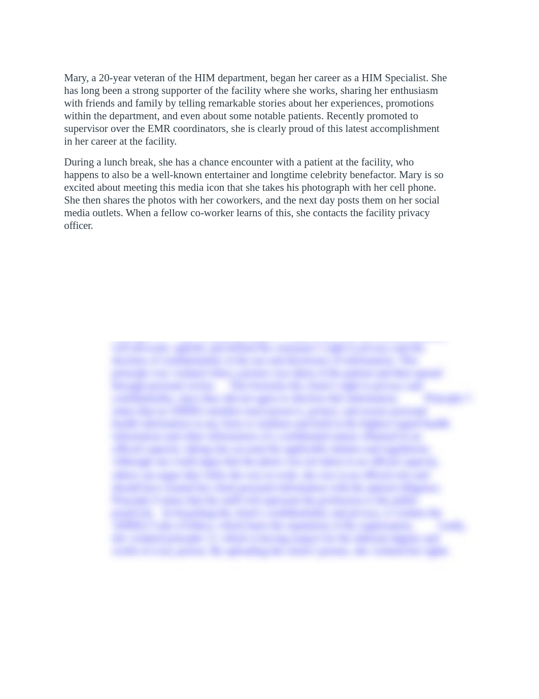 AHIMA Ethics Case Study 1 - Privacy and ConfidentialityMary, a 20-year veteran of the HIM department_dbwlezxtdw3_page1