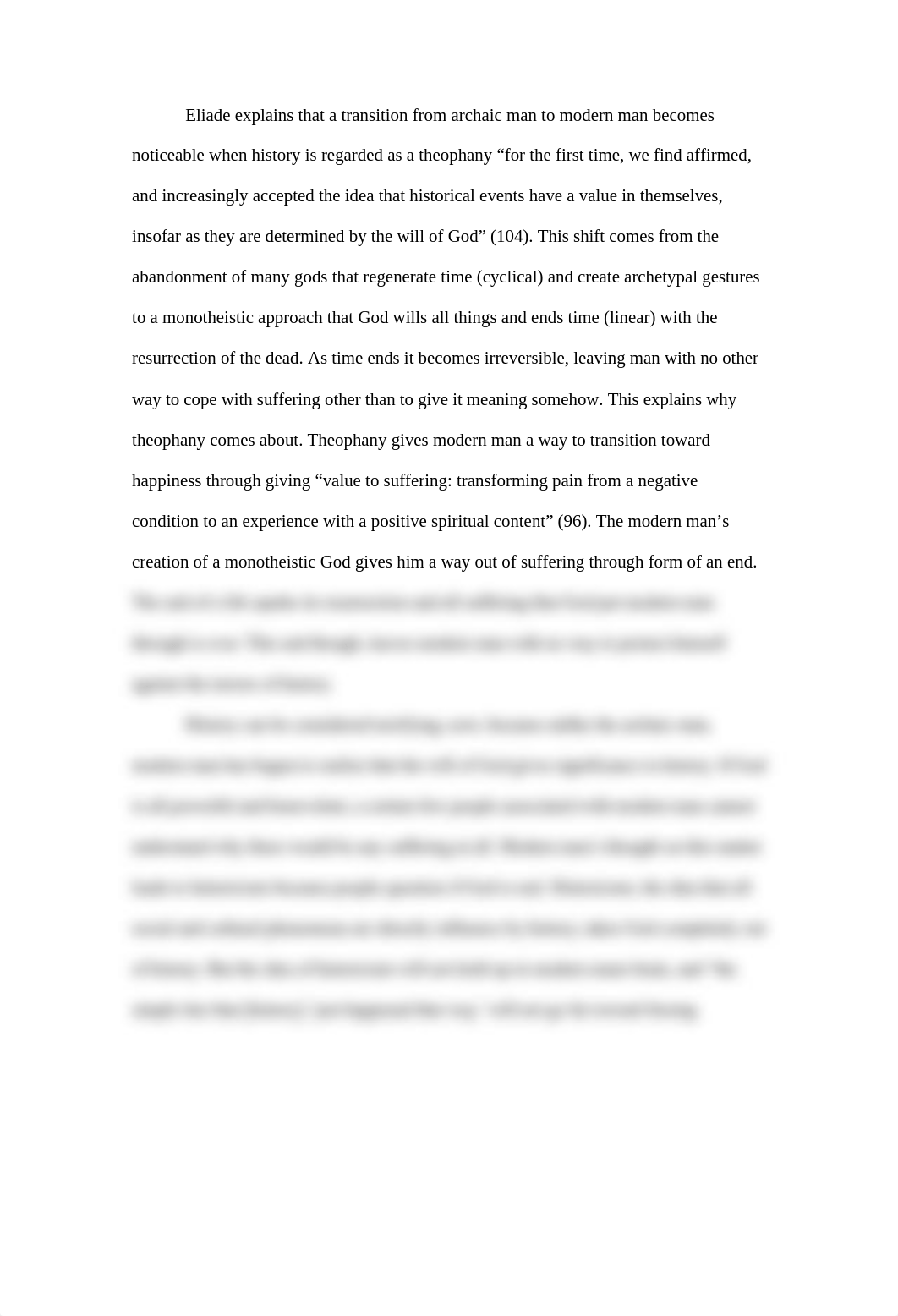 Eliade explains that a transition from archaic man to modern man becomes noticeable when history is_dbx0s406i0e_page1