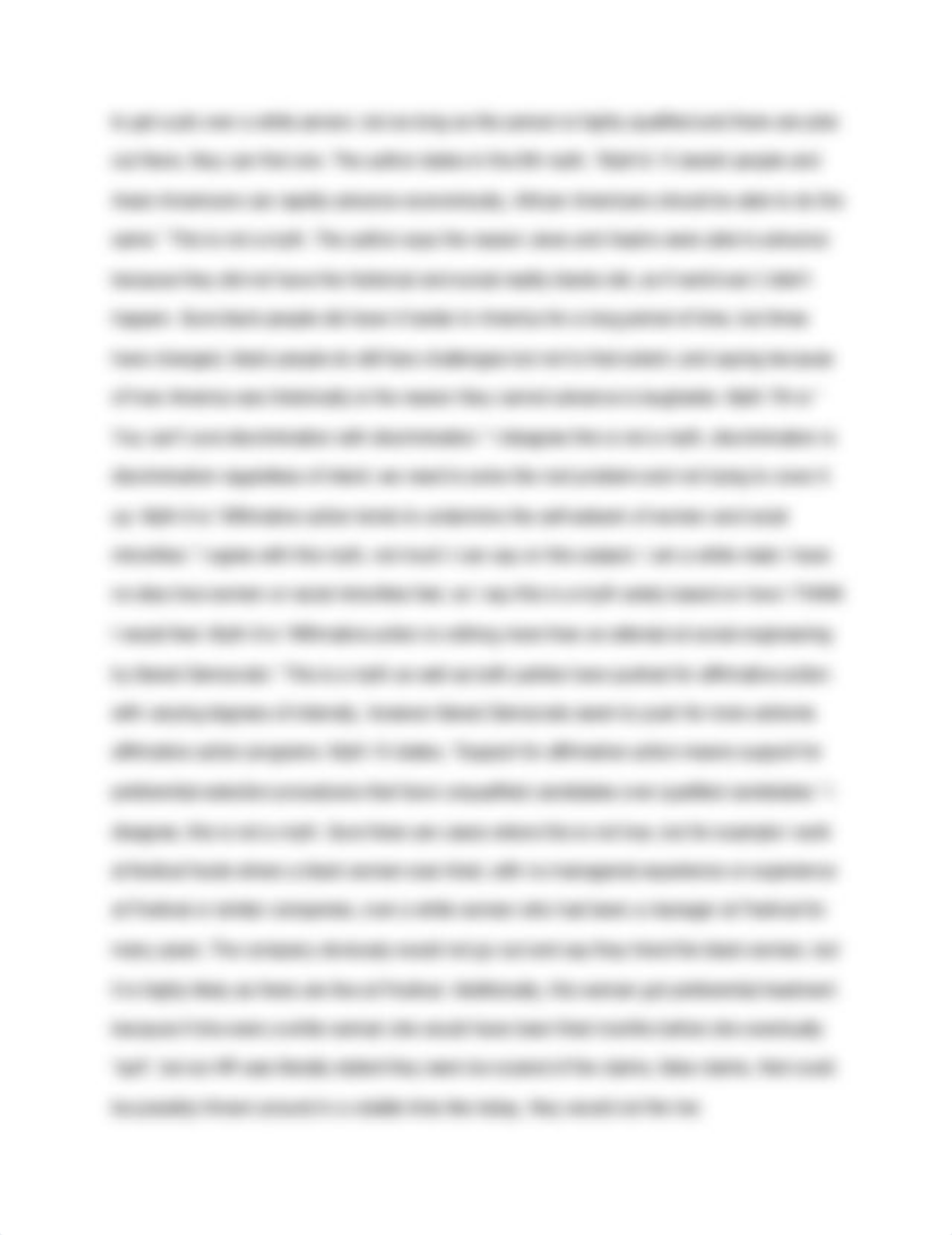 In the article "Ten Myths About Affirmative Action" the author addresses 10 ideas he believes are my_dbxmwy2o823_page2