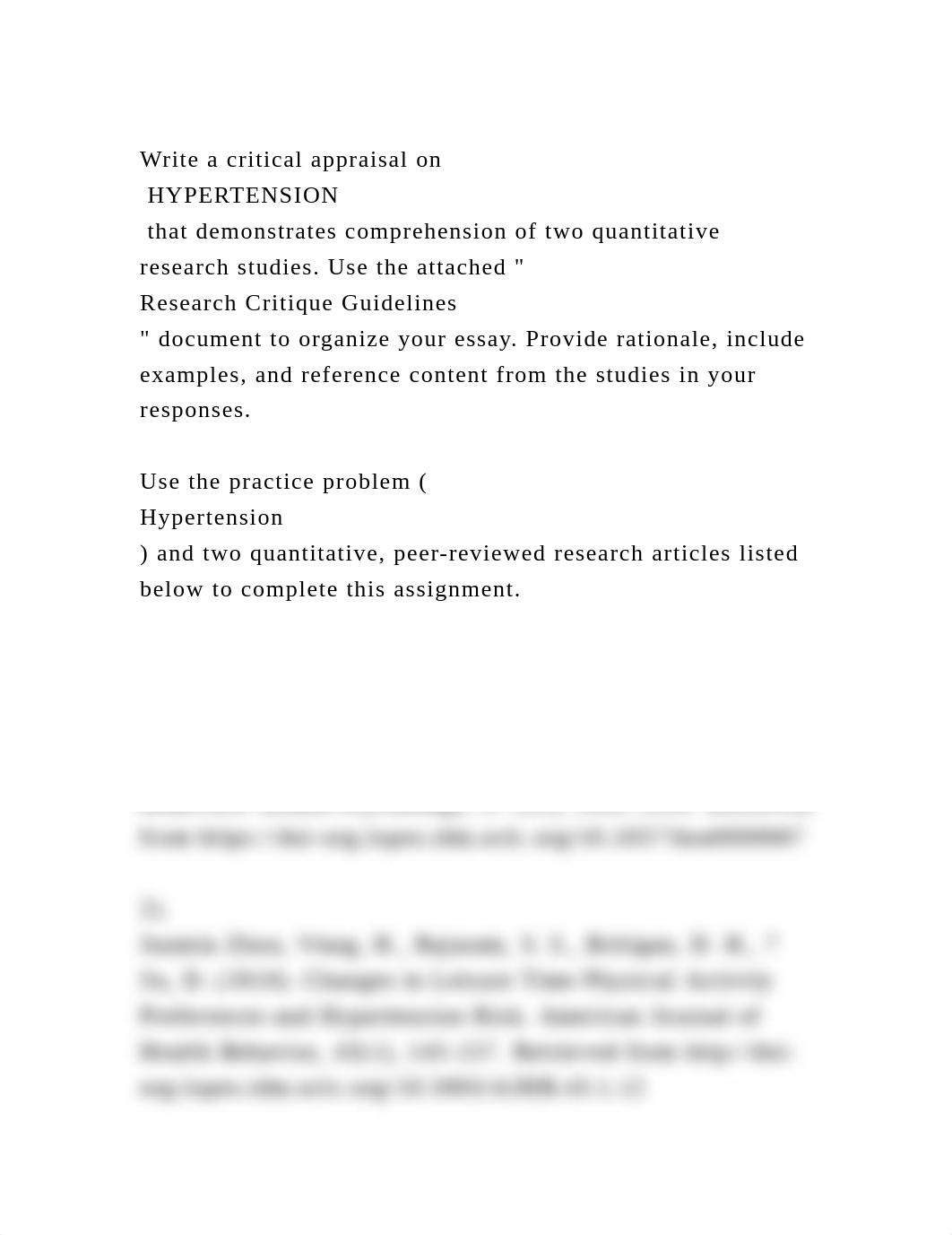 Write a critical appraisal on HYPERTENSION that demonstrates com.docx_dbxortdakig_page2