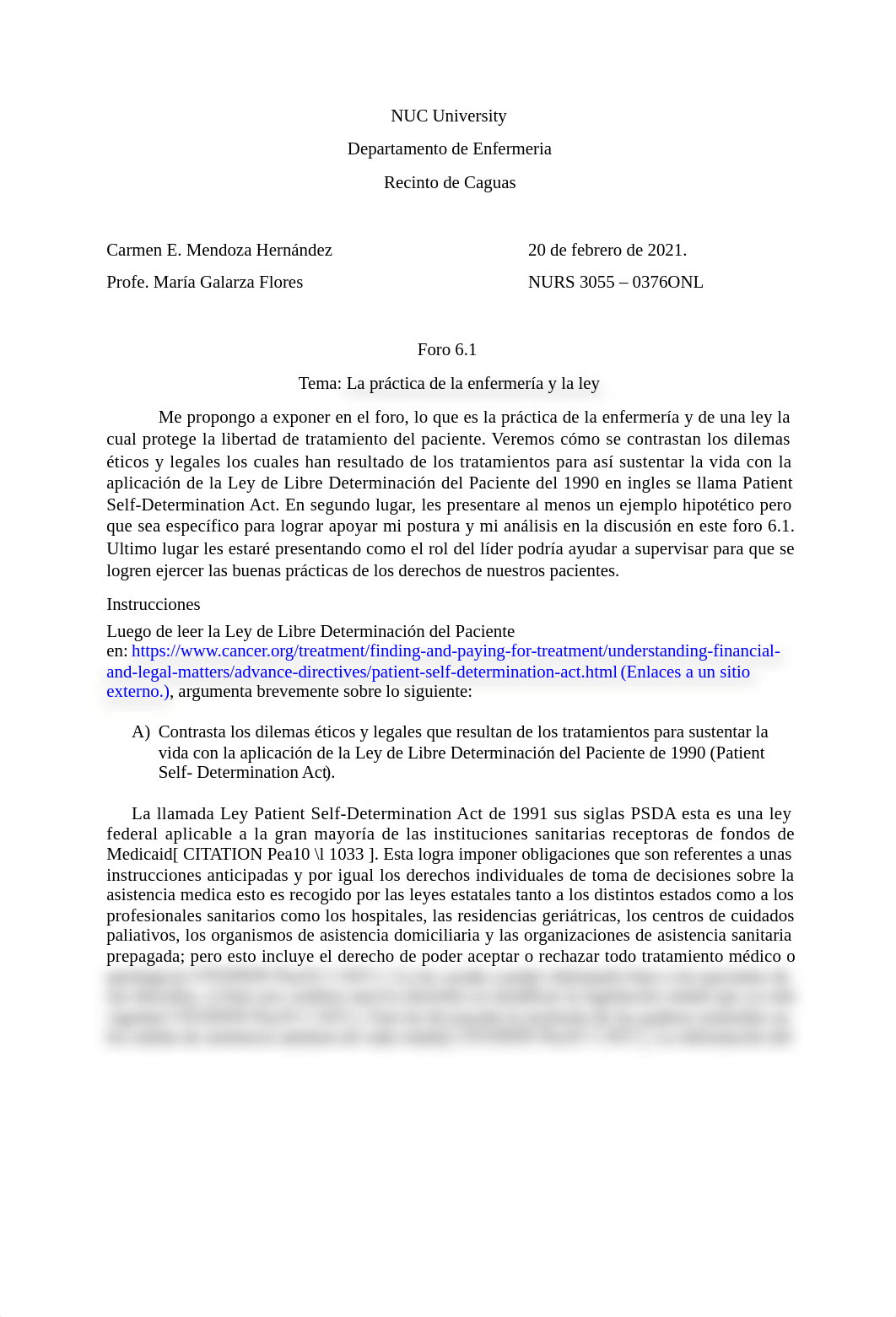 NURS 3055 Foro 6.1 Tema La practica de la enfermeria y la ley 22febrero21.docx_dbykkw97ldz_page1