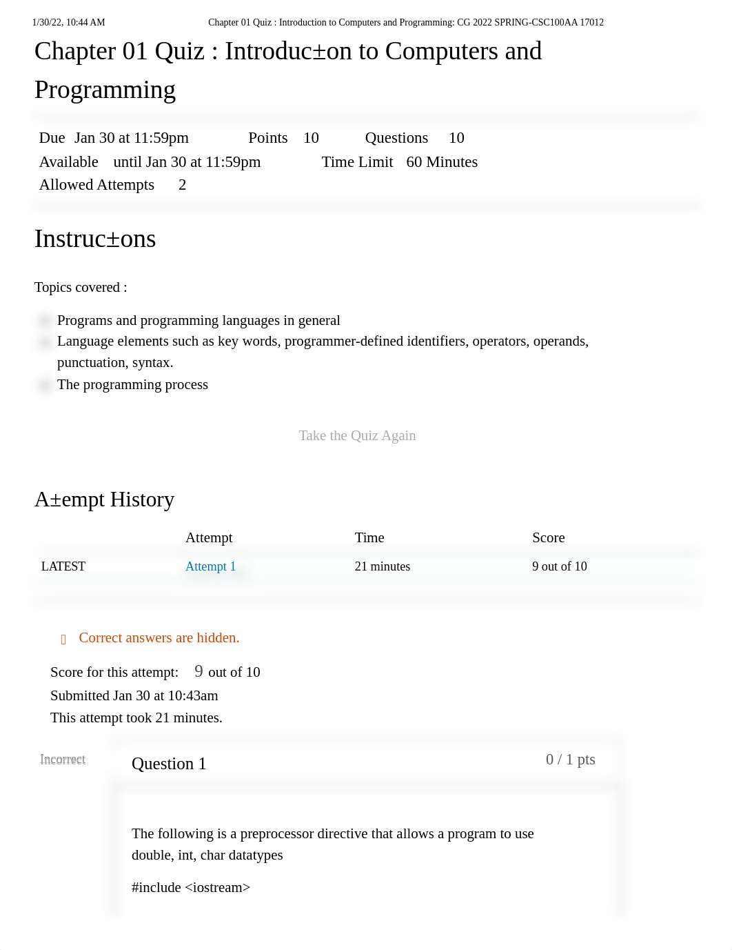 Chapter 01 Quiz _ Introduction to Computers and Programming_ CG 2022 SPRING-CSC100AA 17013.pdf_dbym191jwuk_page1