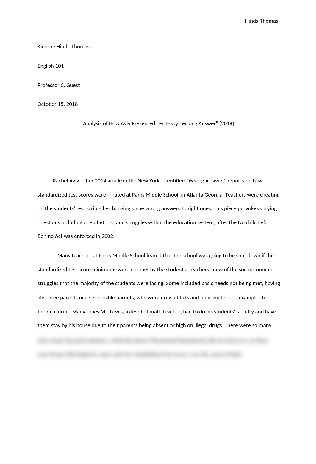 analysis on how Aviv wrote wrong answer final draft.docx_dbz49a1jx48_page1