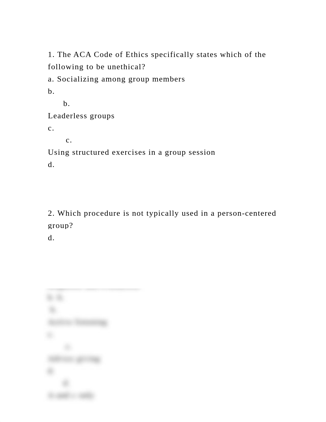 1. The ACA Code of Ethics specifically states which of the following.docx_dc0k40bqi8j_page2