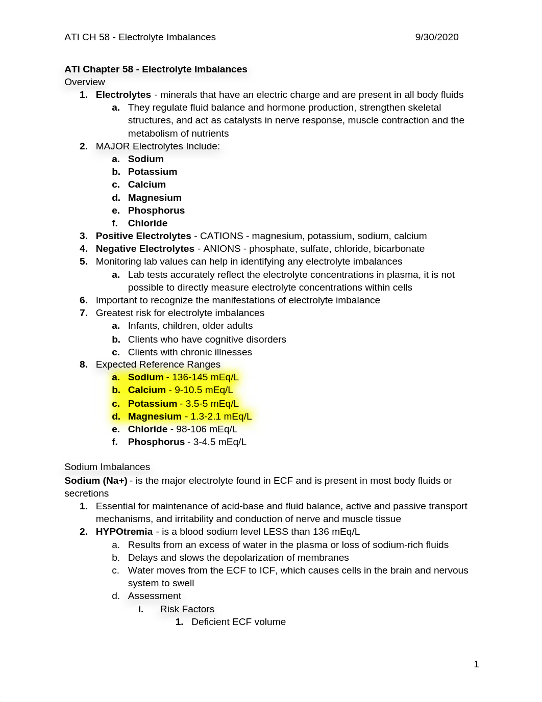 ATI CH 58 - Electrolyte Imbalances.docx_dc0x9kxvxj2_page1