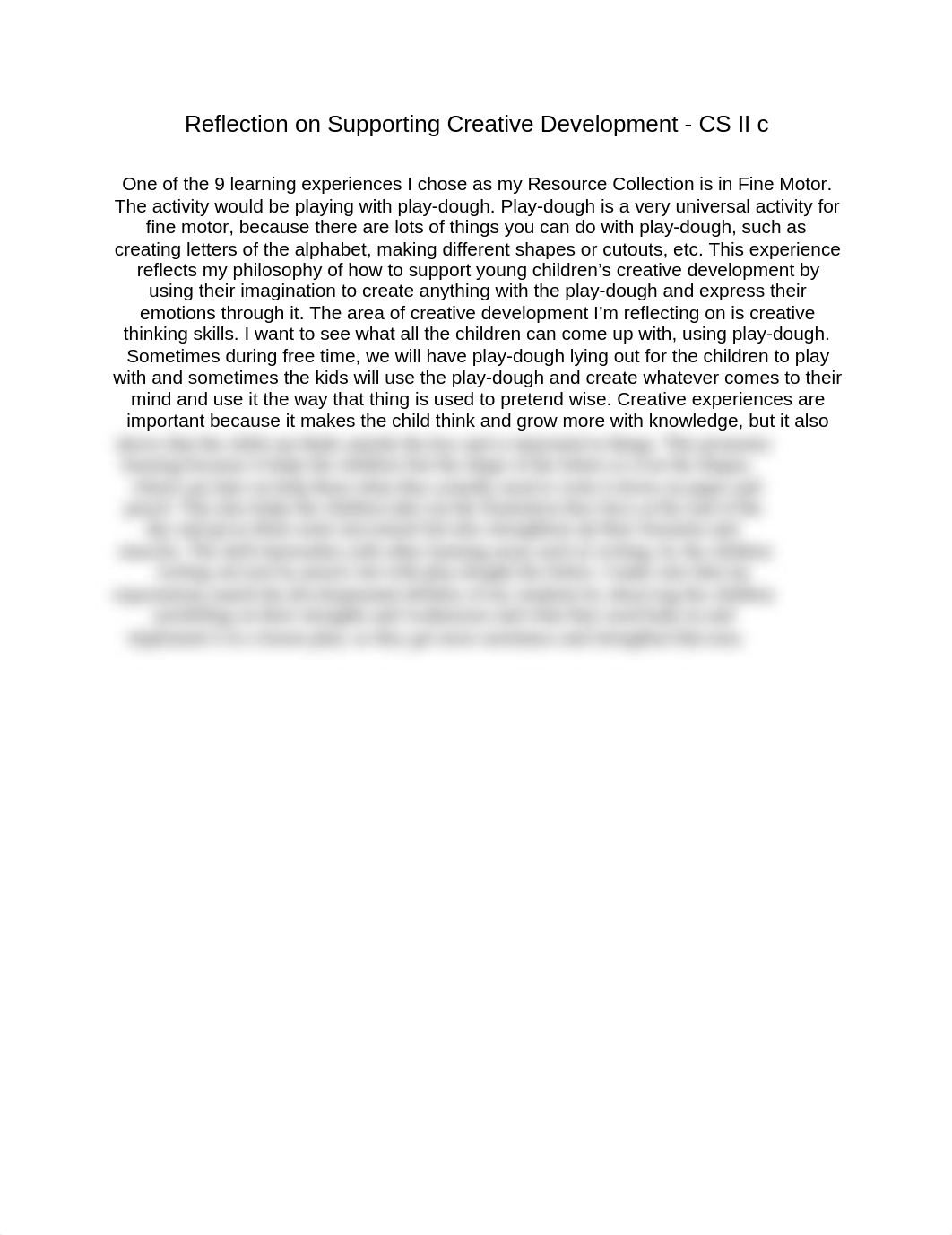 CDA - CS II c - Reflection on Supporting Creative Development.docx_dc1fd9kxice_page1