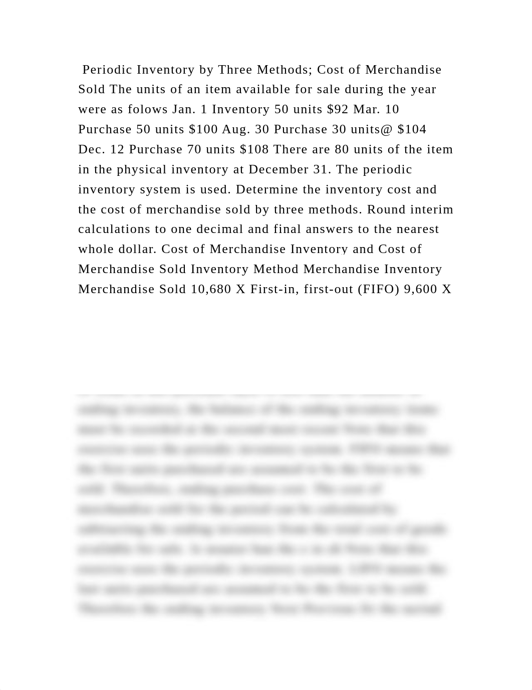 Periodic Inventory by Three Methods; Cost of Merchandise Sold The uni.docx_dc1oxhi5ju3_page2