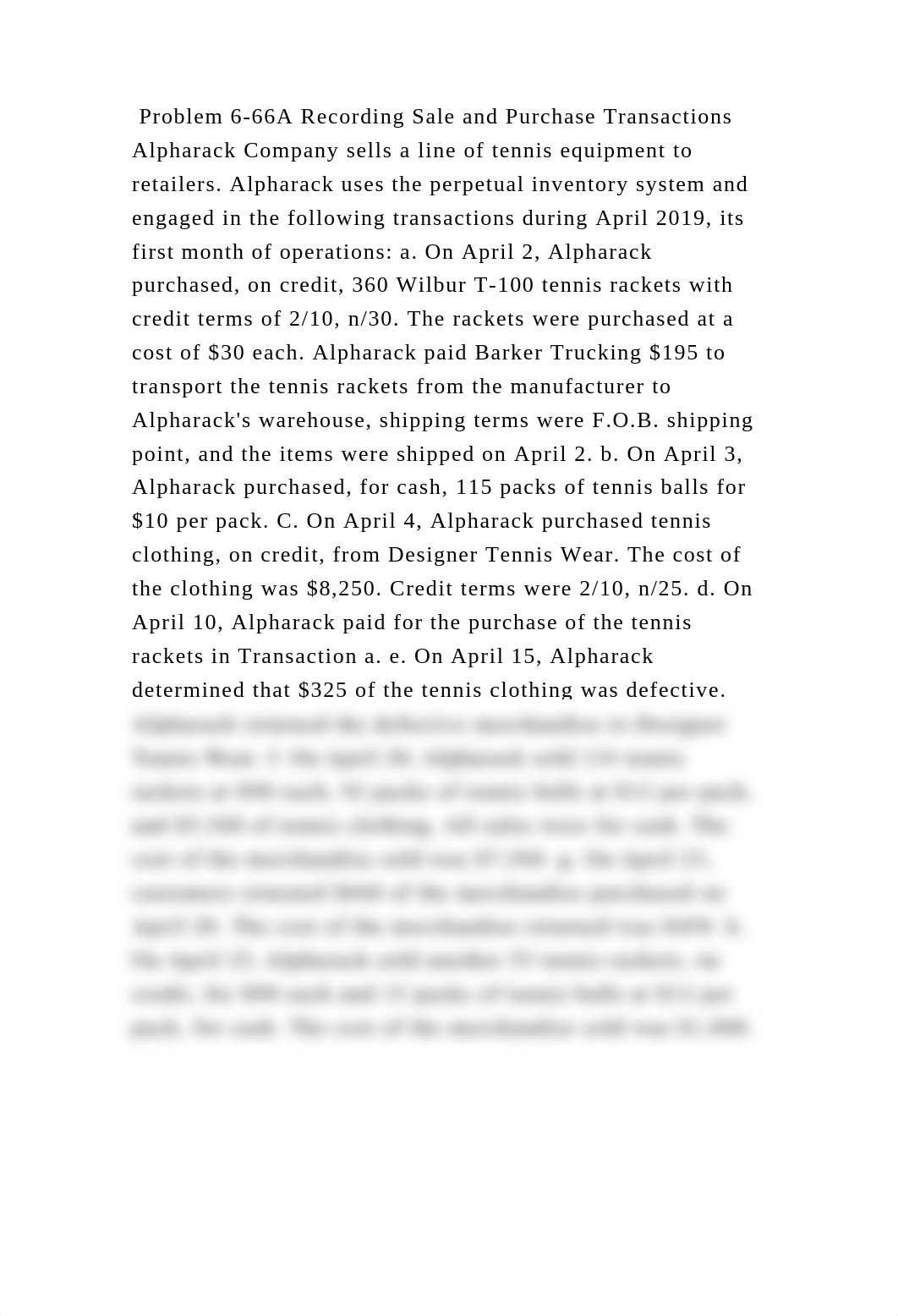 Problem 6-66A Recording Sale and Purchase Transactions Alpharack Comp.docx_dc1pr6daakc_page2