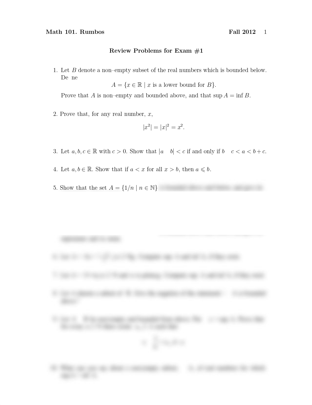 Exam 1 Review Problem Set Fall 2012 on Introduction to Analysis_dc1quybvy2u_page1