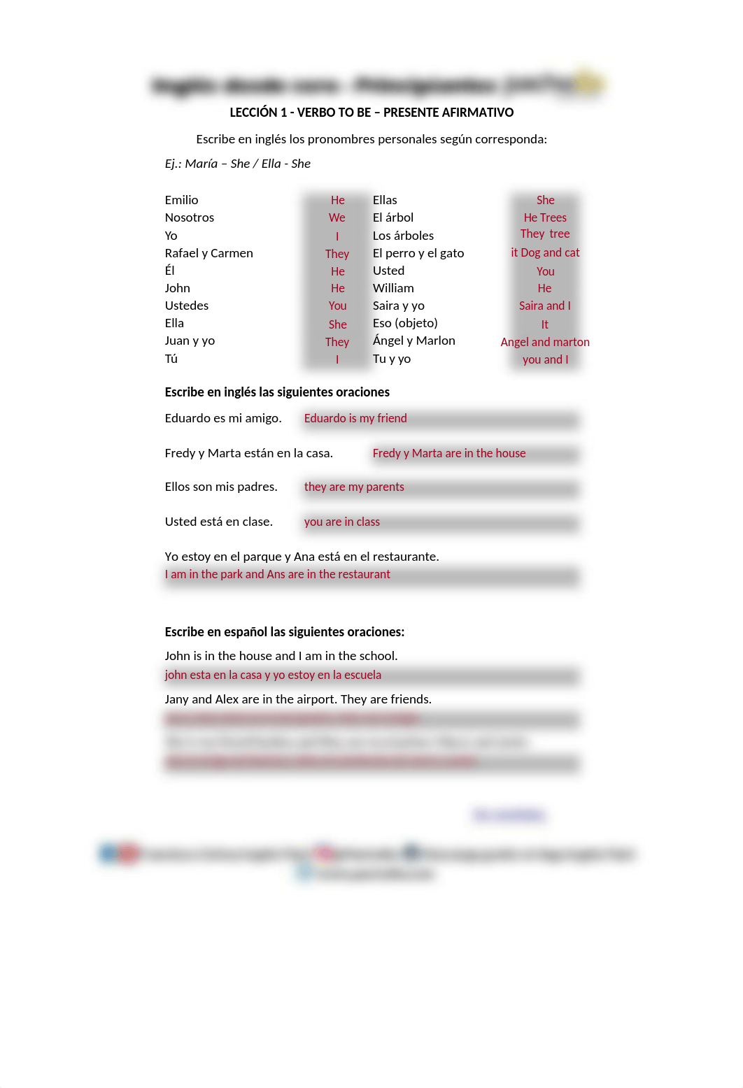 LECCIÓN 1 - PRONOMBRES PERSONALES Y VERBO TO BE.xlsx_dc2hfkooda5_page1