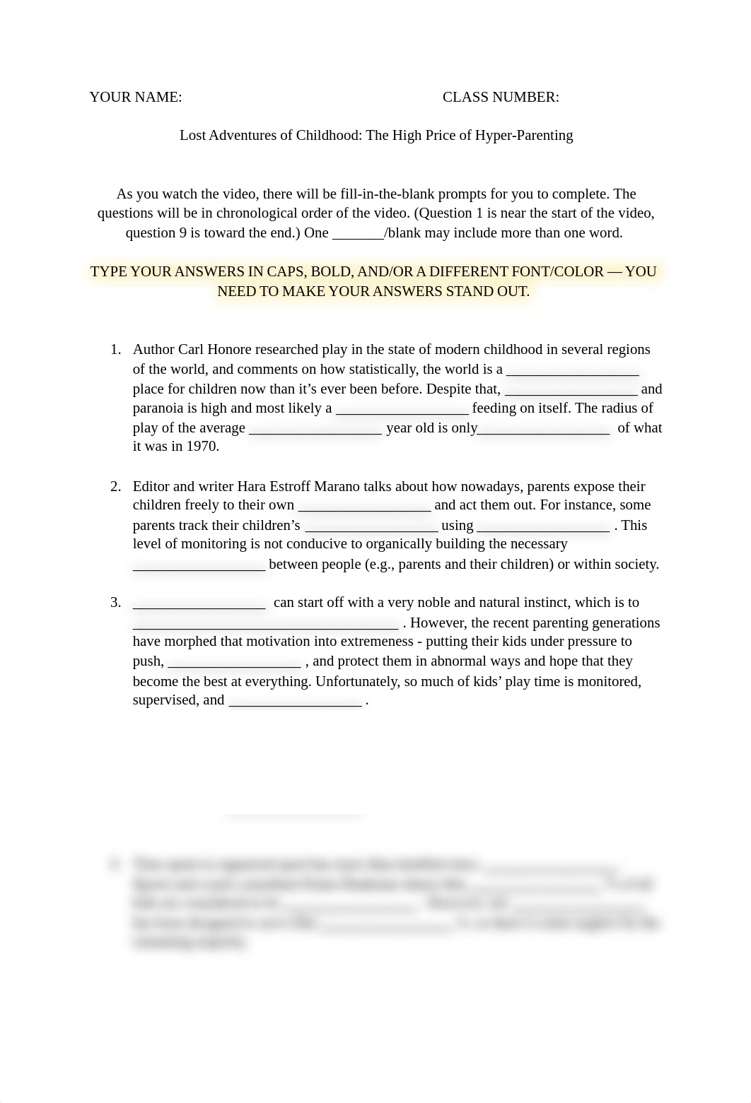 Lost Adventures of Childhood - High Price of Hyper-Parenting Video Worksheet.docx_dc2j721ksr4_page1