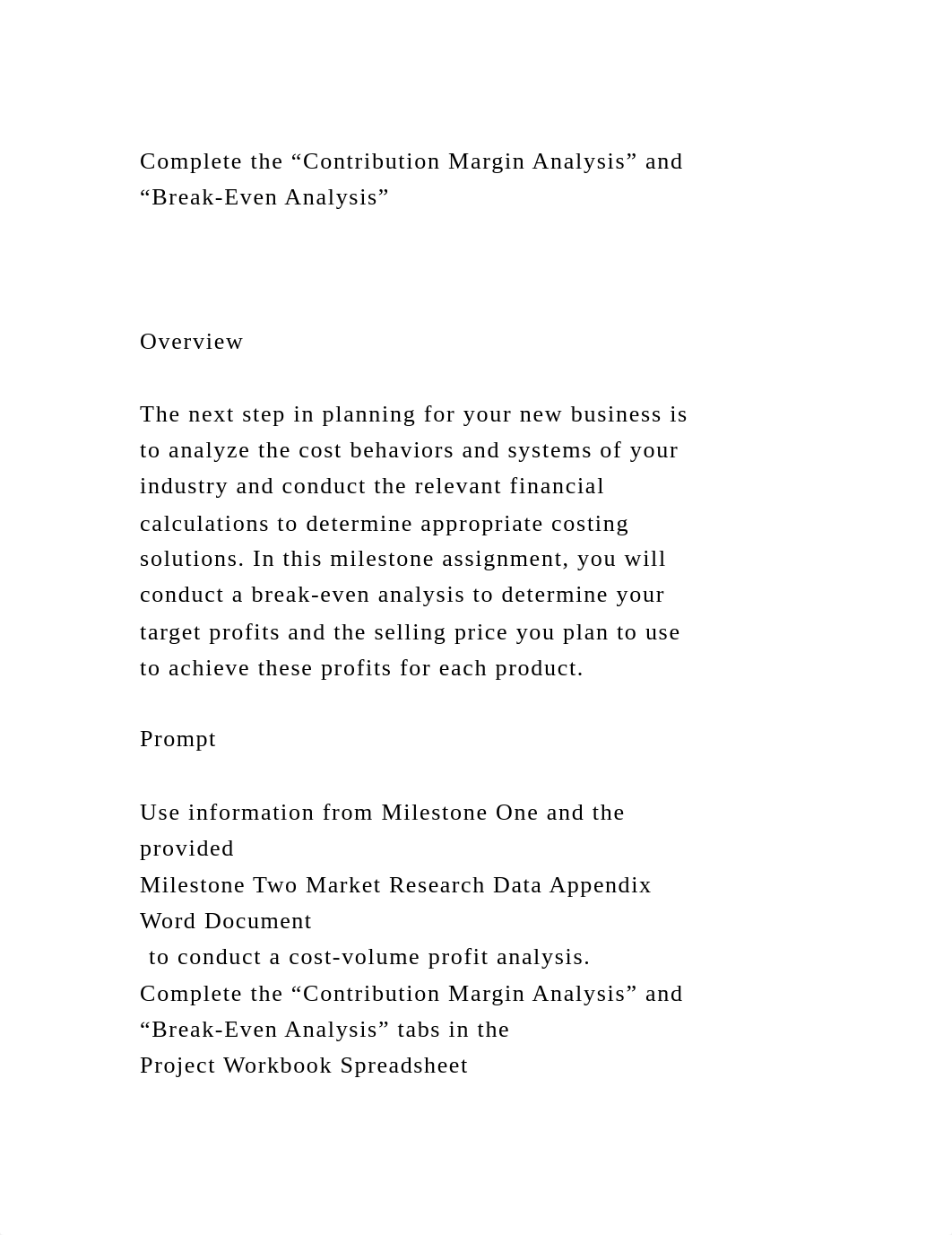 Complete the Contribution Margin Analysis" and Break-Even Analysis.docx_dc3c42lxp4i_page2