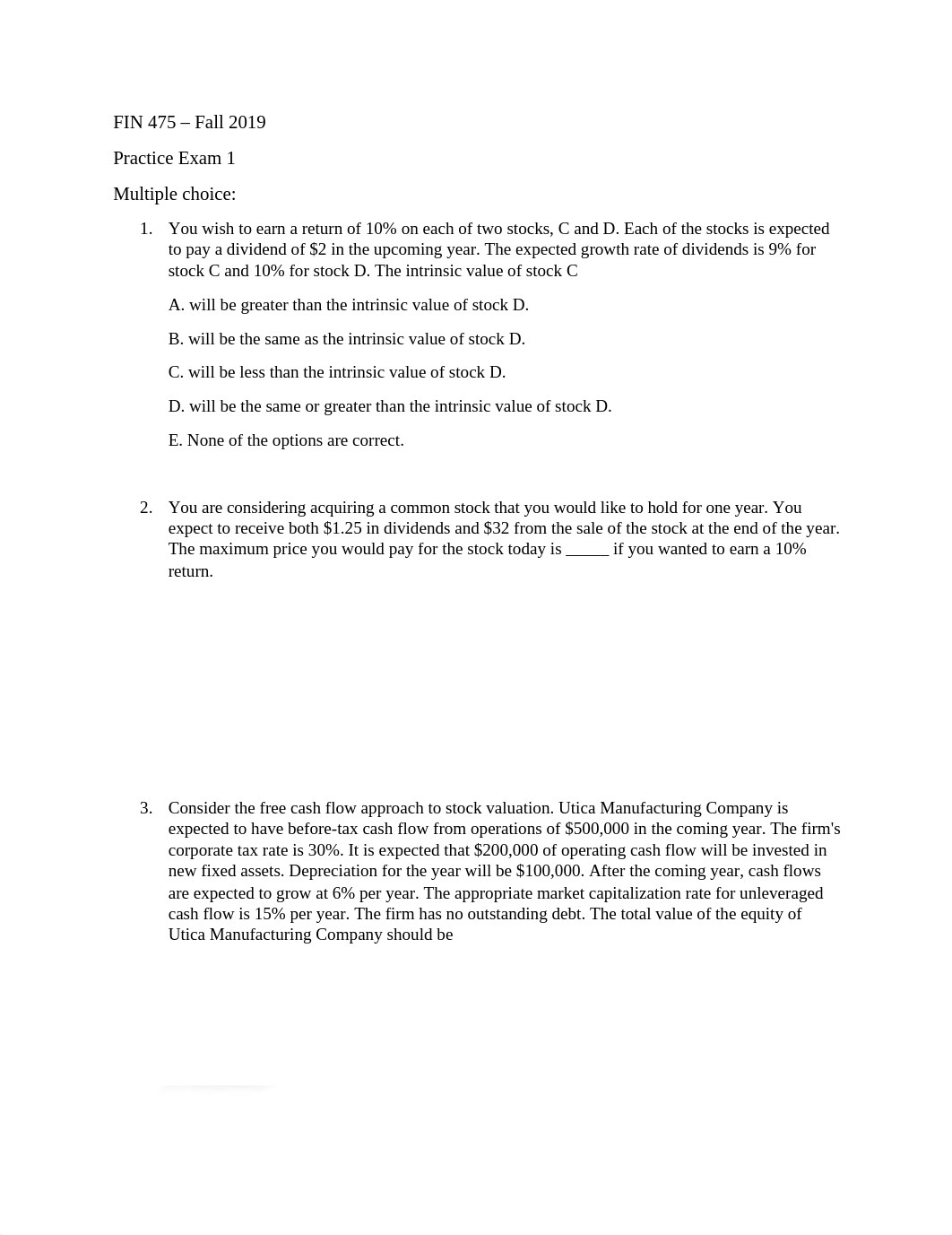 FIN 475 Practice Exam 1 with solutions.docx_dc3epejvi1q_page1