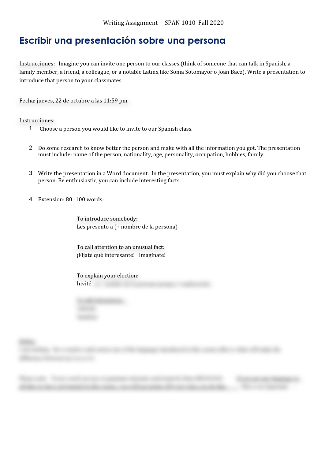 Writing Assignment 1 - SPAN 1010.pdf_dc3ovfad7tc_page1