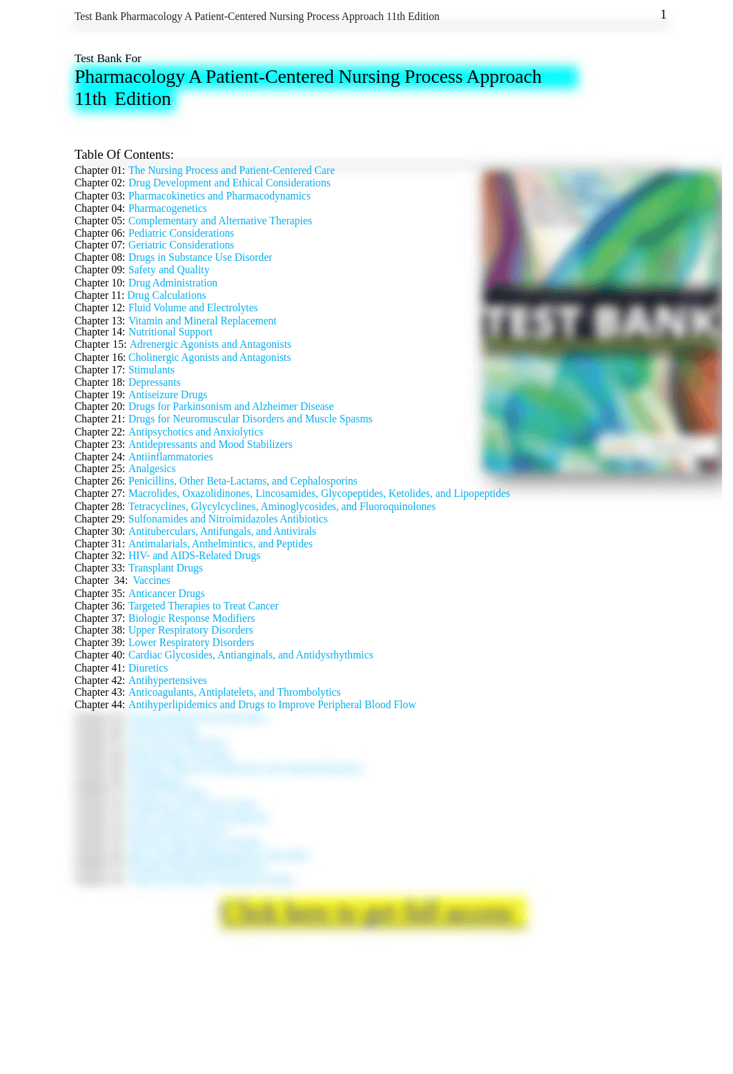 Test Bank Pharmacology A Patient-Centered Nursing Process Approach, 11th Edition by Linda E. McCuist_dc40k0j5ctv_page1