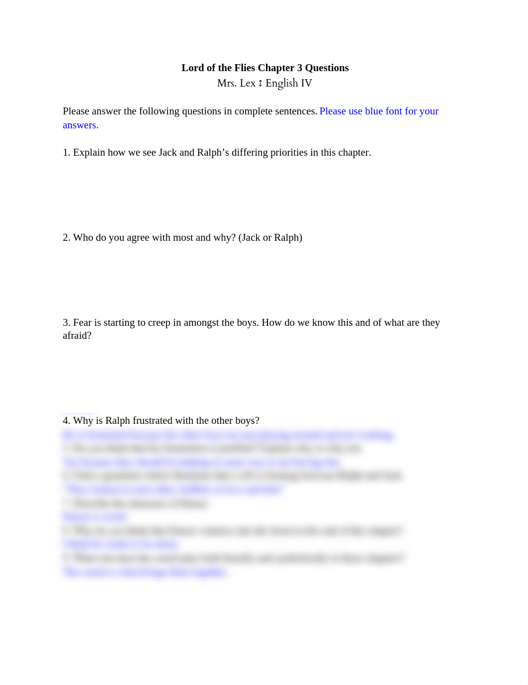 Chaz White-Crocker - 6 Lord of the Flies Chapter 3 Questions_dc4ashamxtv_page1