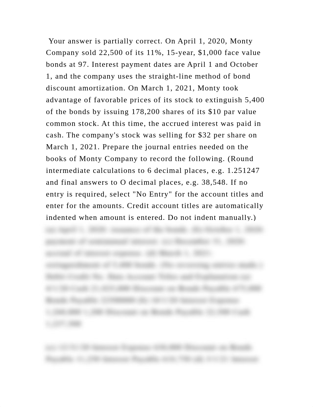 Your answer is partially correct. On April 1, 2020, Monty Company sol.docx_dc4qrfn7bzj_page2