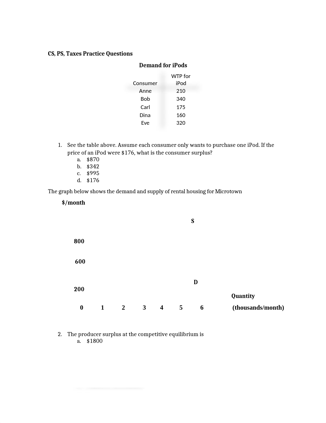 Consumers surplus, producer surplus and taxes practice questions.docx_dc4w2q6aivx_page1