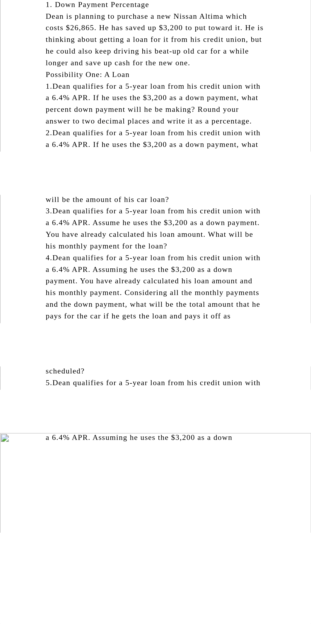 1. Down Payment PercentageDean is planning to purchase a new Nissa.docx_dc4yfxi08nl_page2