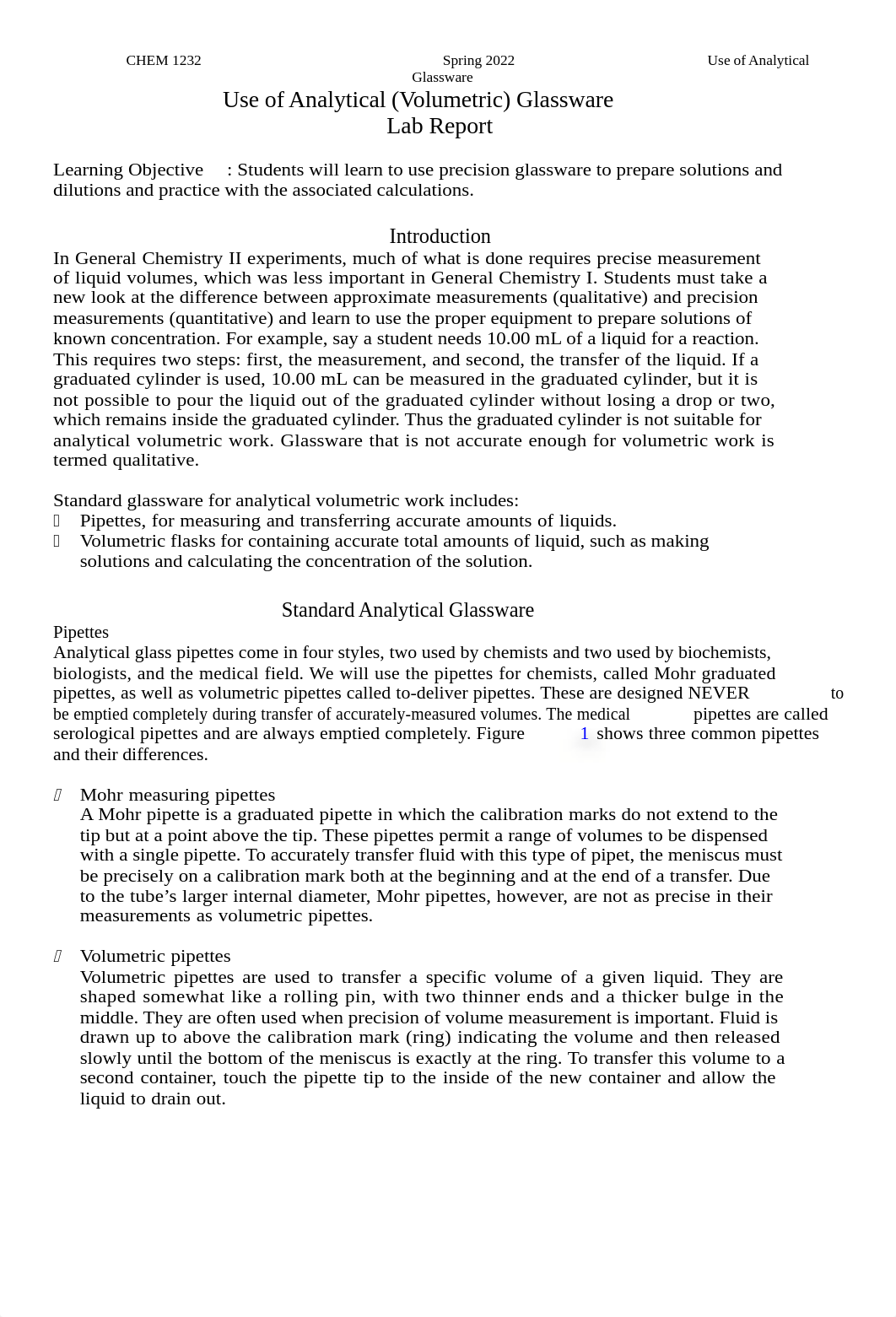 Spring 2022 Use of Analytical (Volumetric) Glassware.docx_dc5b03ly2yl_page1