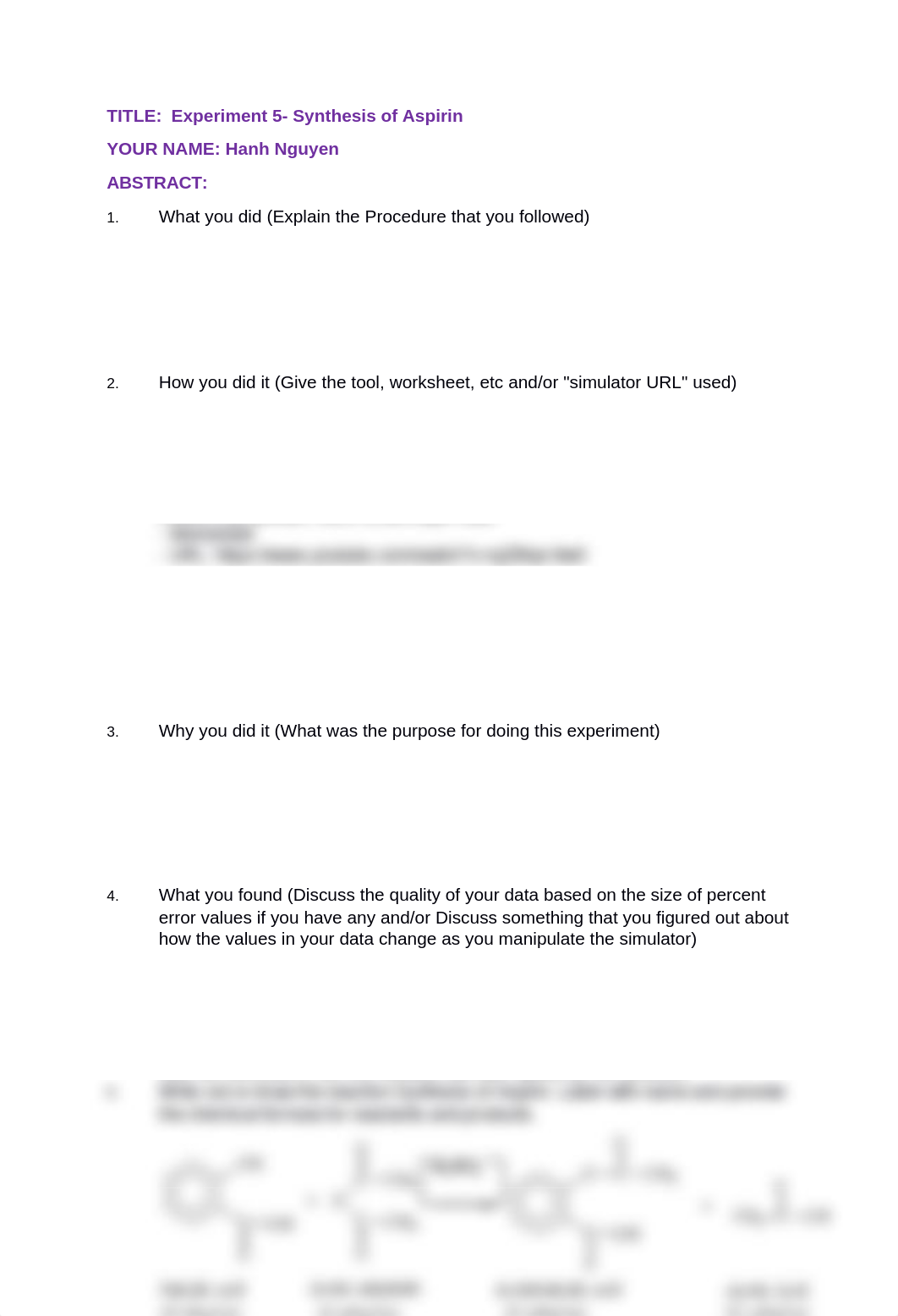 Exp #5_Synthesis of Aspirin _ Nguyen_ Hanh 10824  Report Template.docx_dc5hiztvf0i_page1