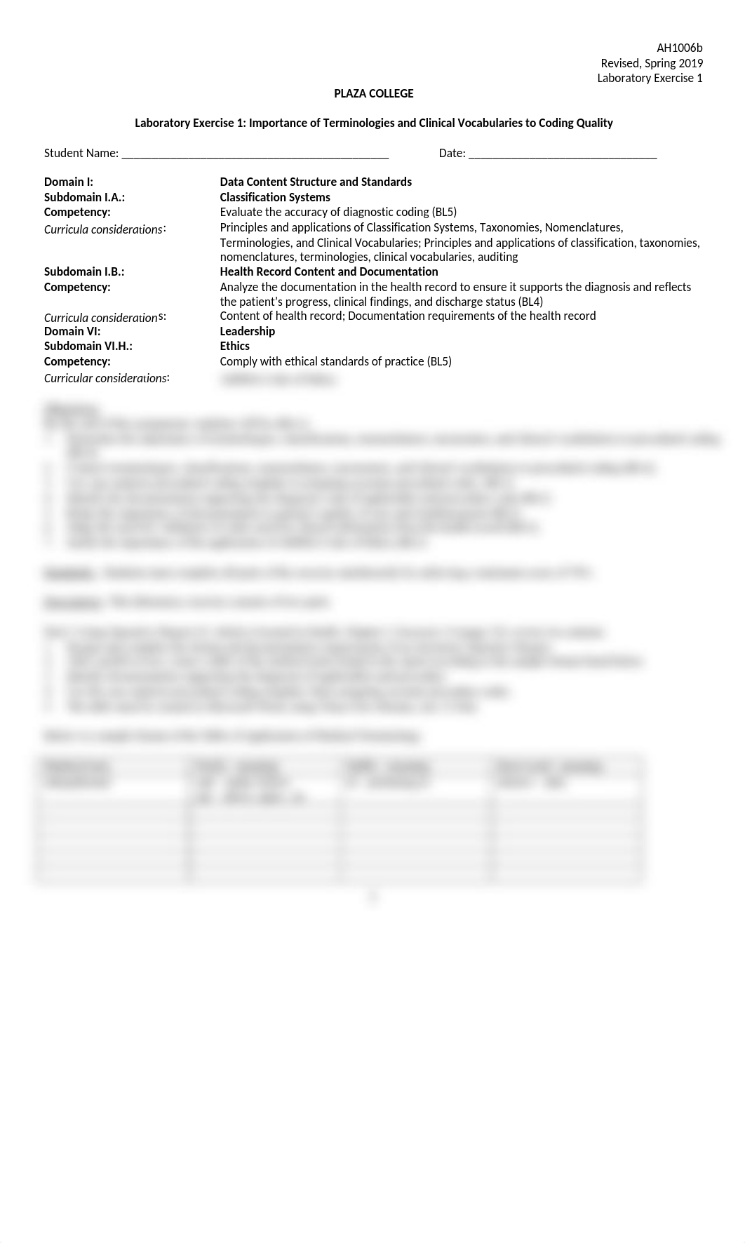 Laboratory Exercise 1 Importance of Terminologies and Clinical Vocabularies to Coding Quality (Due W_dc6579ux4sx_page1