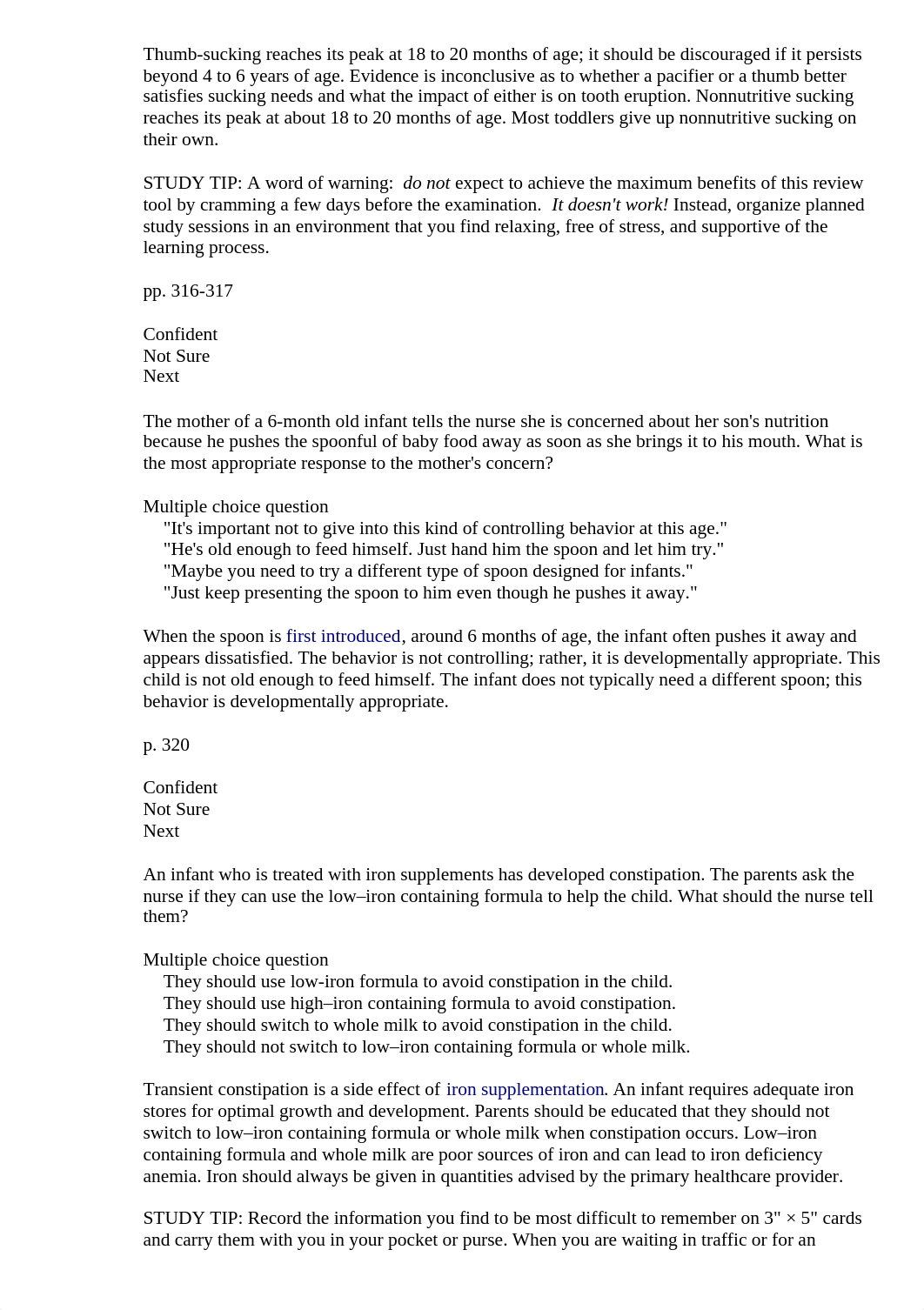 unit 9 novicio health promotion infant Elsevier Adaptive Quizzing - Quiz performance.html_dc6a7ee6zqd_page2