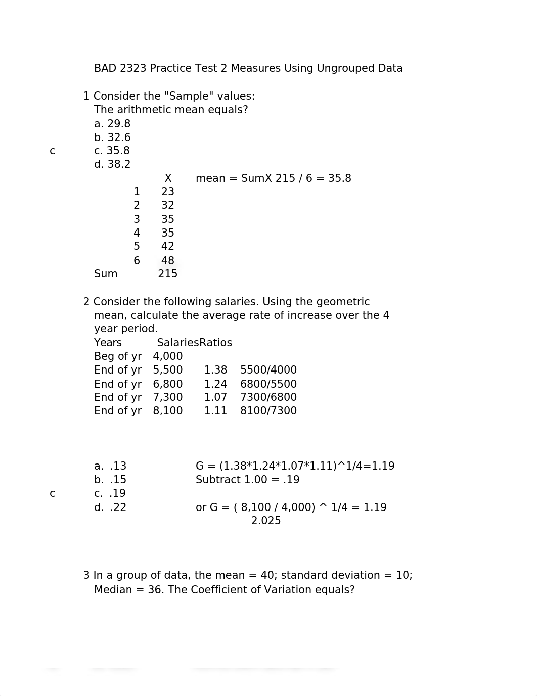 BAD 2323 Practice Exam 2 Measurements Using Ungrouped Data-19.xls_dc6an3pk5tg_page1