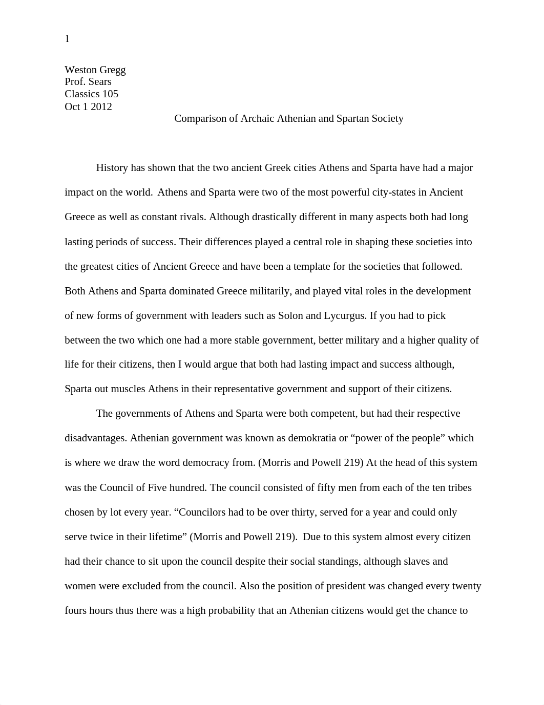 Comparison of Archaic Athenian and Spartan Society Essay_dc6ekl0he3a_page1