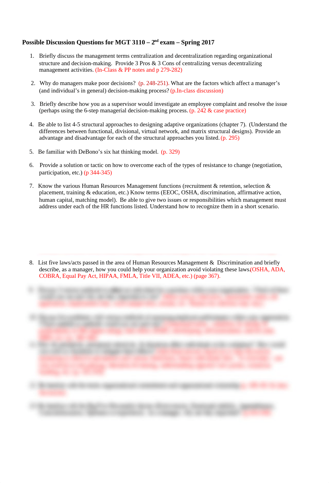 Possible Discussion Questions for MGT 3110 - 2nd exam Spring 2017 review pages copy_dc762vlsnbk_page1