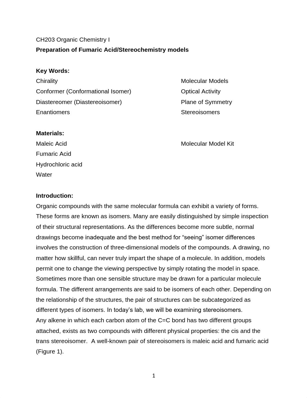 Lab 6 Fumaric Acid and Stereochemistry models.pdf_dc76vbo6rw1_page1