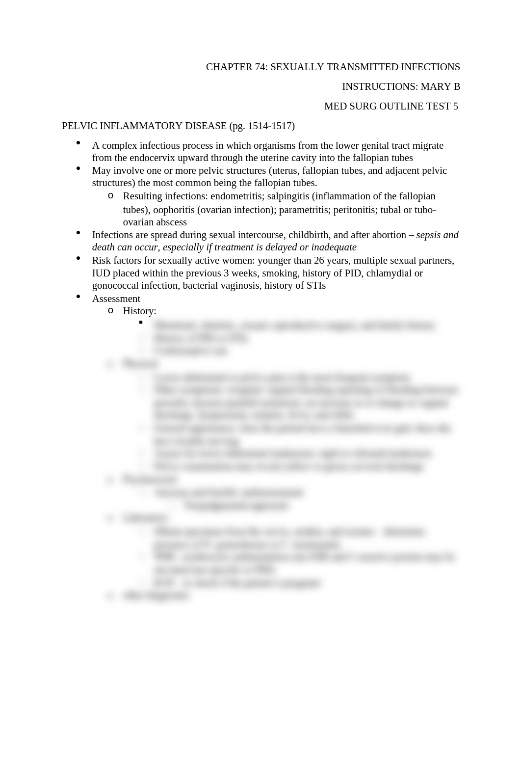 Chapter 74  Sexually Transmitted Infections Med Surg Outline test 5 .docx_dc793yq4n11_page1