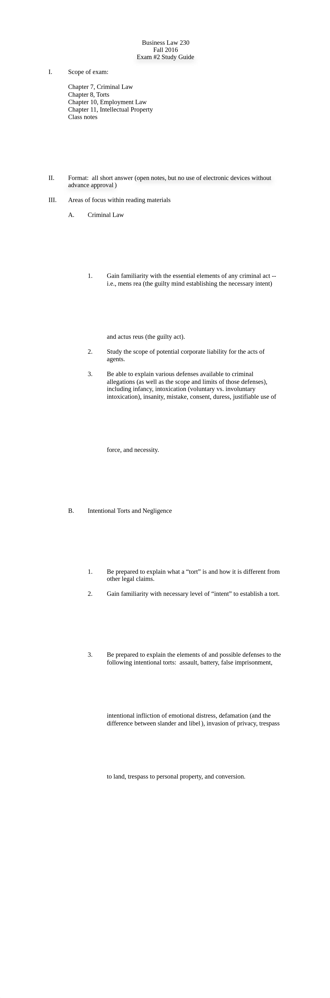 Business Law - Exam _2 Study Guide - Fall 2016 (2)_dc79rvo7lpy_page1