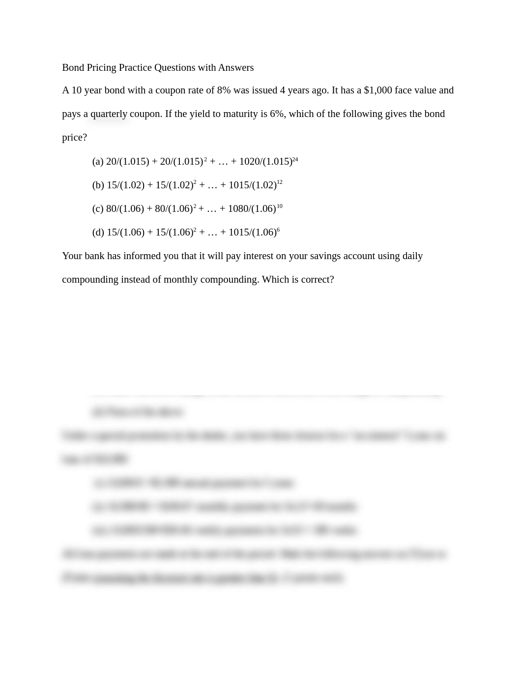 Bond Pricing Practice Questions with Answers_dc7eb4fdnri_page1