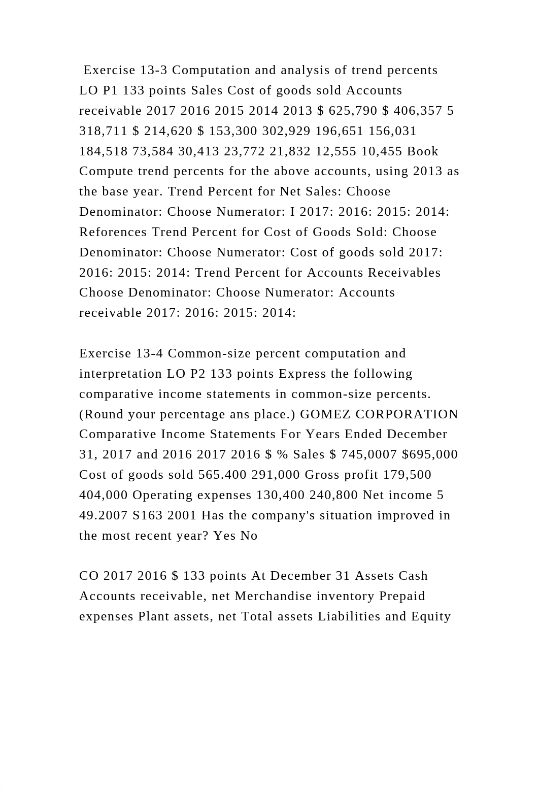 Exercise 13-3 Computation and analysis of trend percents LO P1 133 po.docx_dc7kbtgzsbm_page2