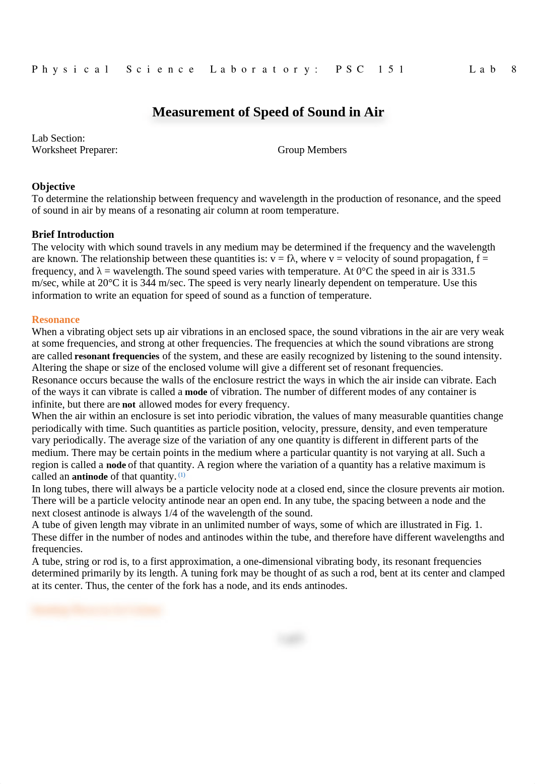 Lab 8 Measurement of Speed of Sound in Air .docx_dc863rkas37_page1