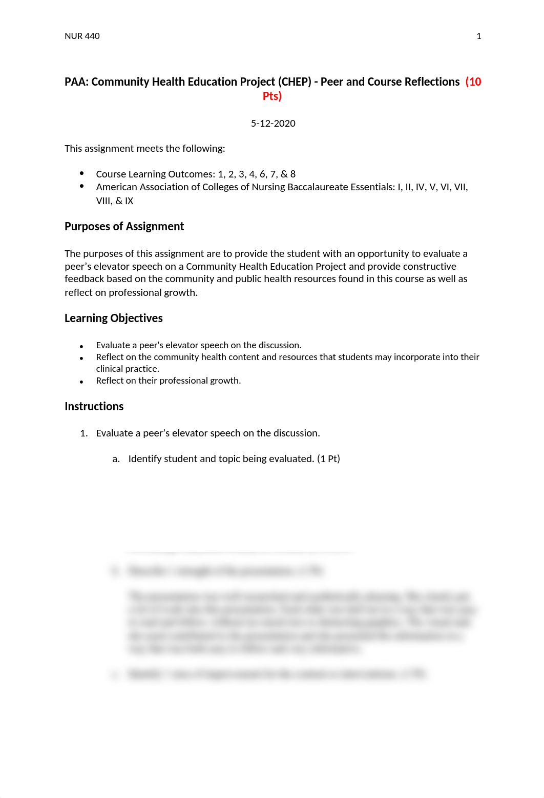 PAA - Community Health Education Project (CHEP) - Peer and Course Reflections 5-12-2020.docx_dc8repqovwu_page1