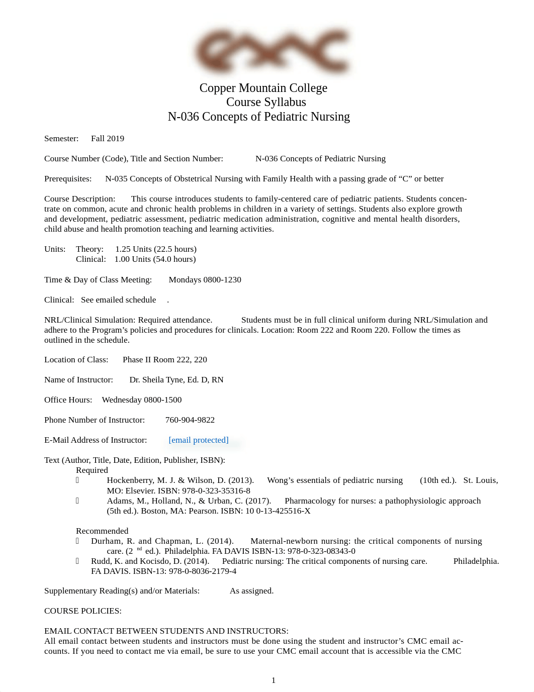 N-036 Concepts Peds Nursing_F19_dp.doc_dca9ckonney_page1