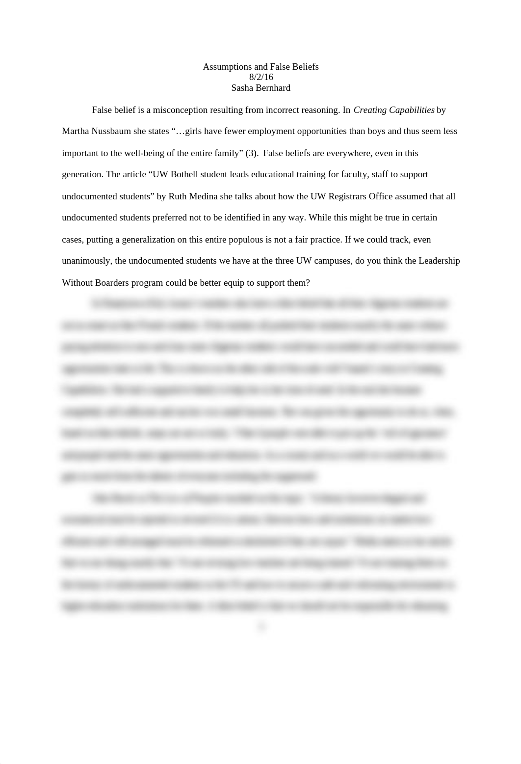 Seminar Paper #4 Assumptions and False Beliefs.docx_dcae6pn1gr1_page1