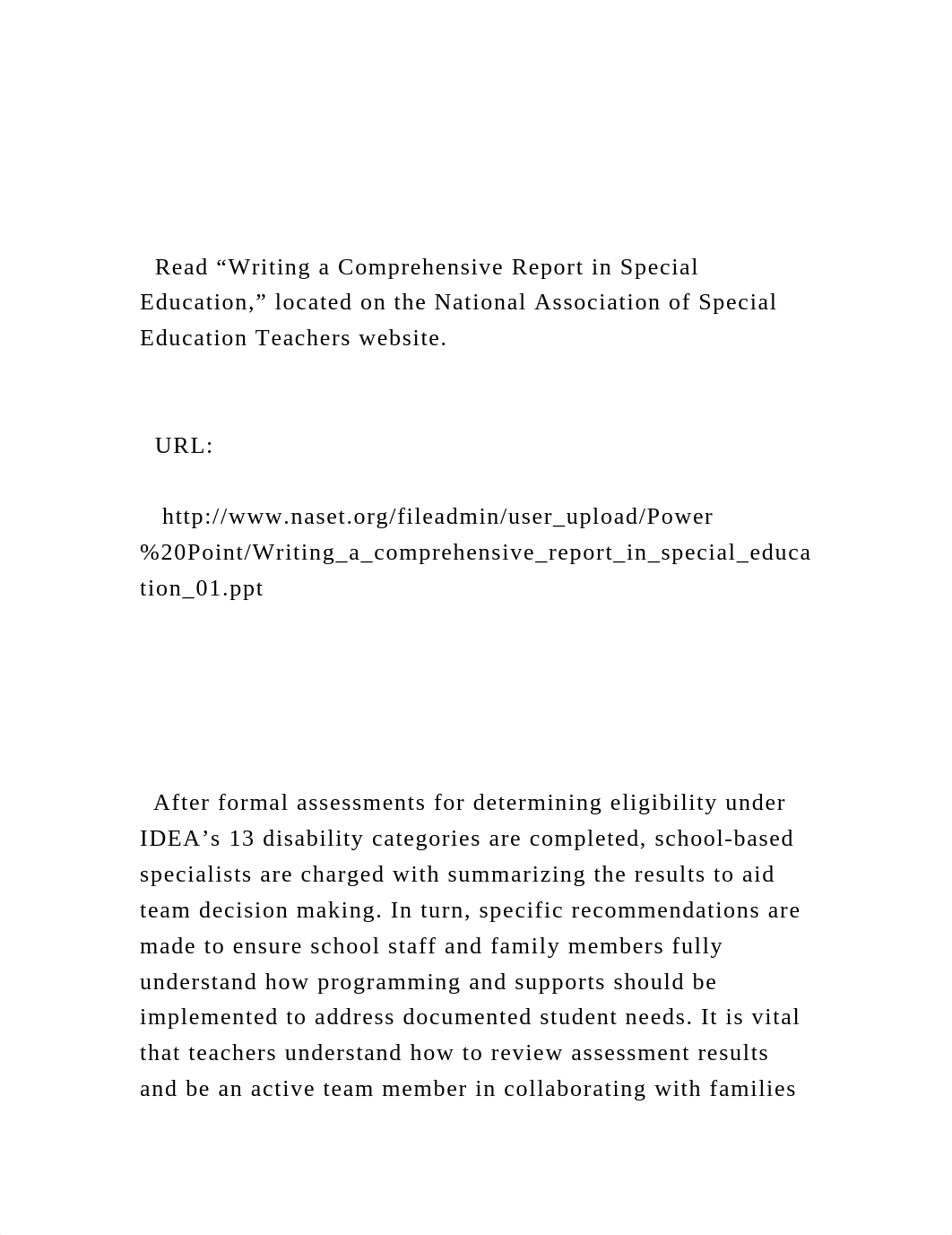 Read "Writing a Comprehensive Report in Special Education," l.docx_dcax4popv3s_page2