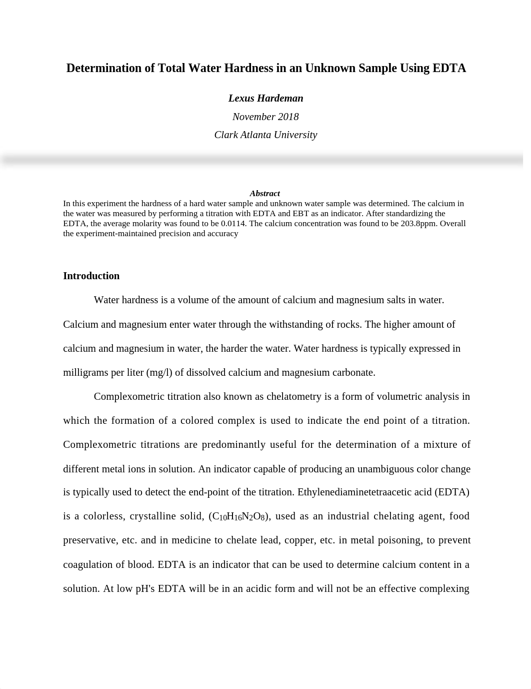 Determination of Total Water Hardness Using a Complexometric Titration and EDTA.docx_dcb1fo8f65k_page1