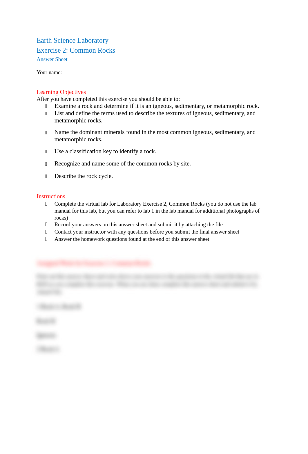 Answer Sheet for Exercise 2 Common Rocks 2018.doc_dcbasqxh358_page1