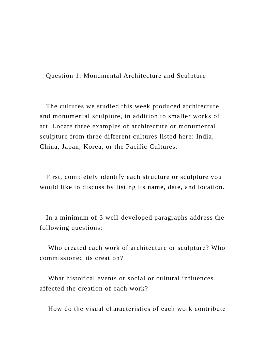 Question 1 Monumental Architecture and Sculpture     Th.docx_dcbcsmwv3oq_page2