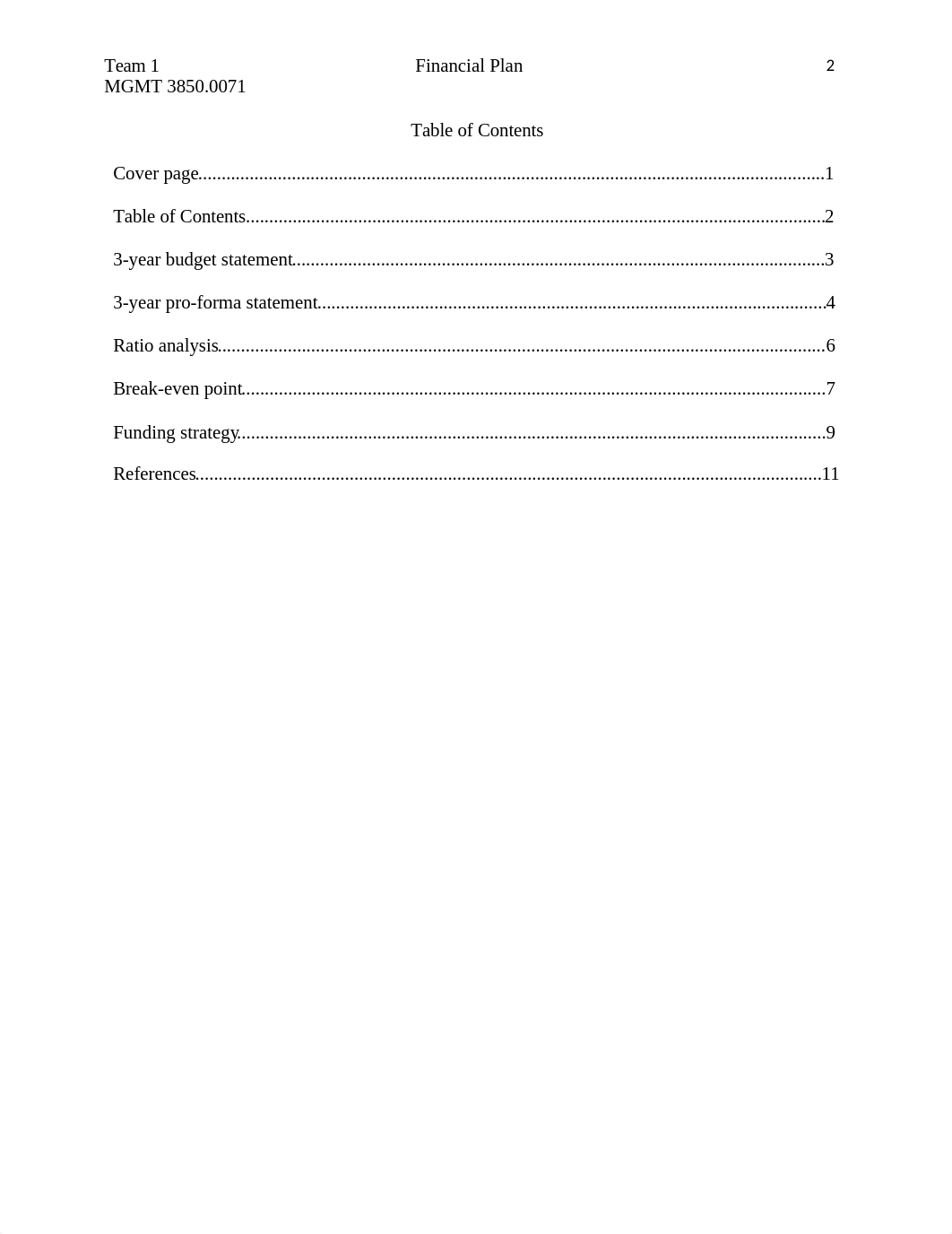 MGMT 3850.0071 Team 1 Financial plan.docx_dcbrw7spjxw_page2