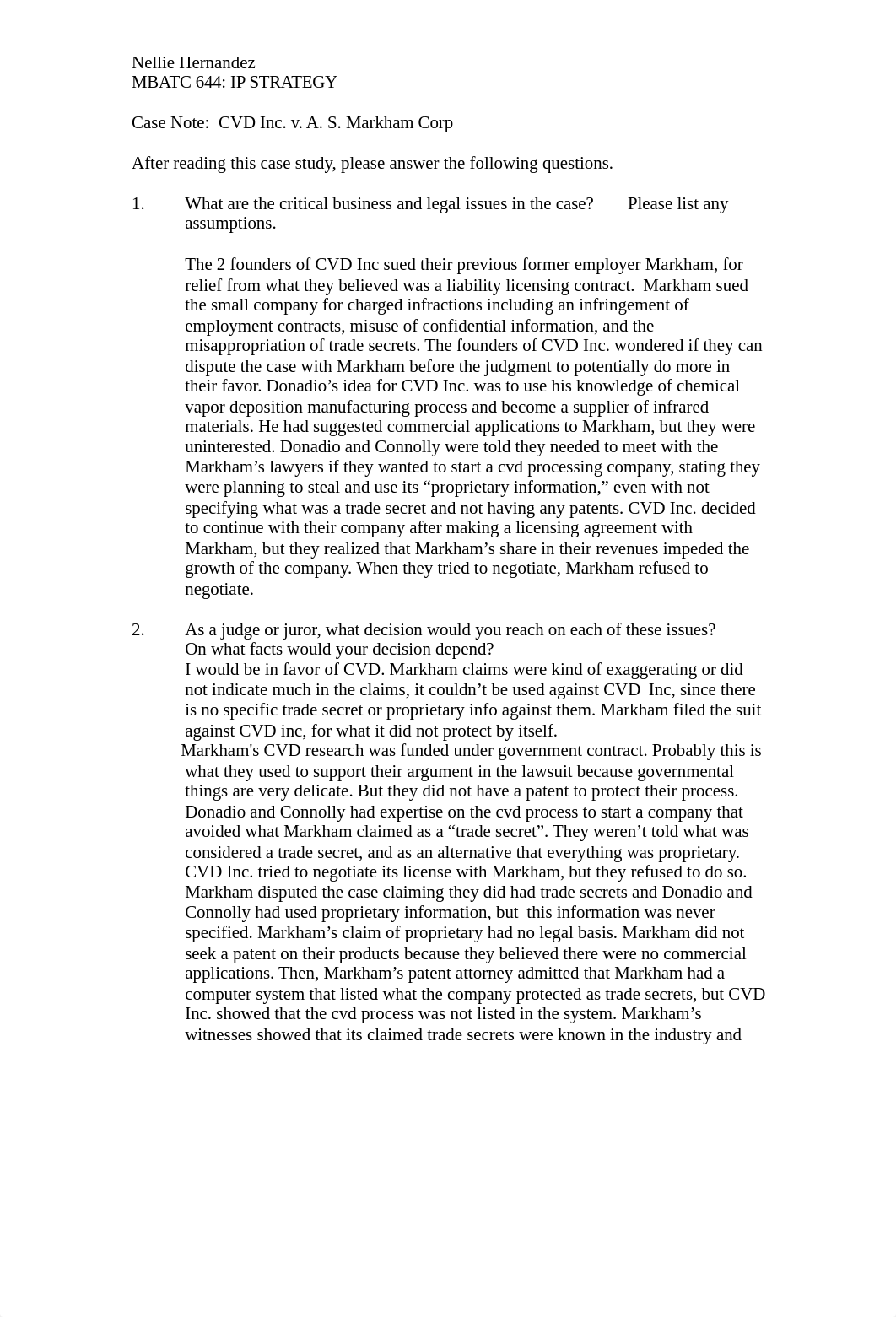 CVD vs Markham doc questions summary.doc_dcbtb4jlg1t_page1