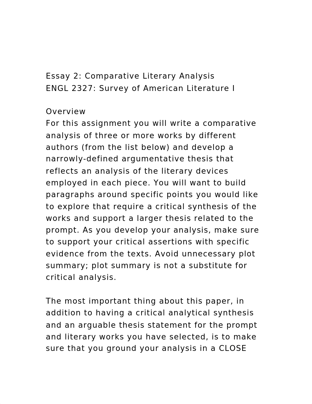 Essay 2 Comparative Literary AnalysisENGL 2327 Survey of Ame.docx_dcbwshdmzr4_page2