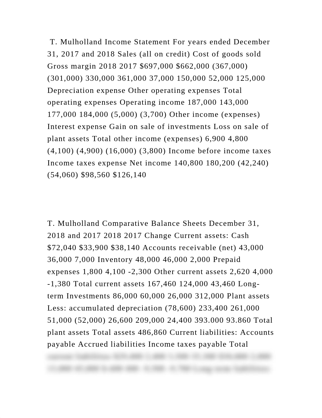 T. Mulholland Income Statement For years ended December 31, 2017 and .docx_dcbzylw7wp8_page1