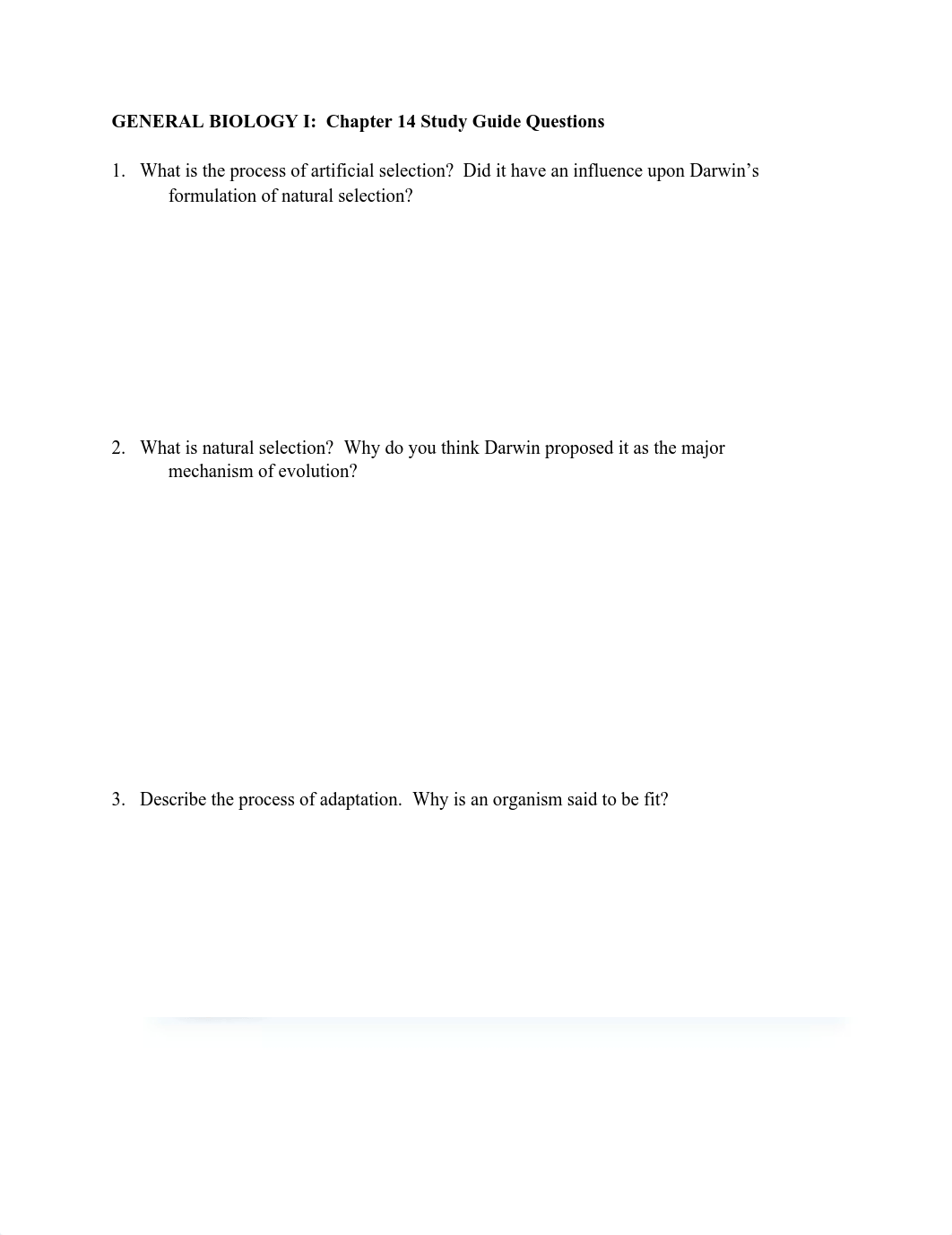 GENERAL BIOLOGY I_  Chapter 14 Study Guide Questions.pdf_dcccs0e15ne_page1